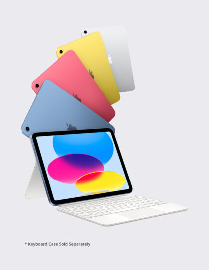 ipad 10.9 10th gen family with smart keyboard case in white